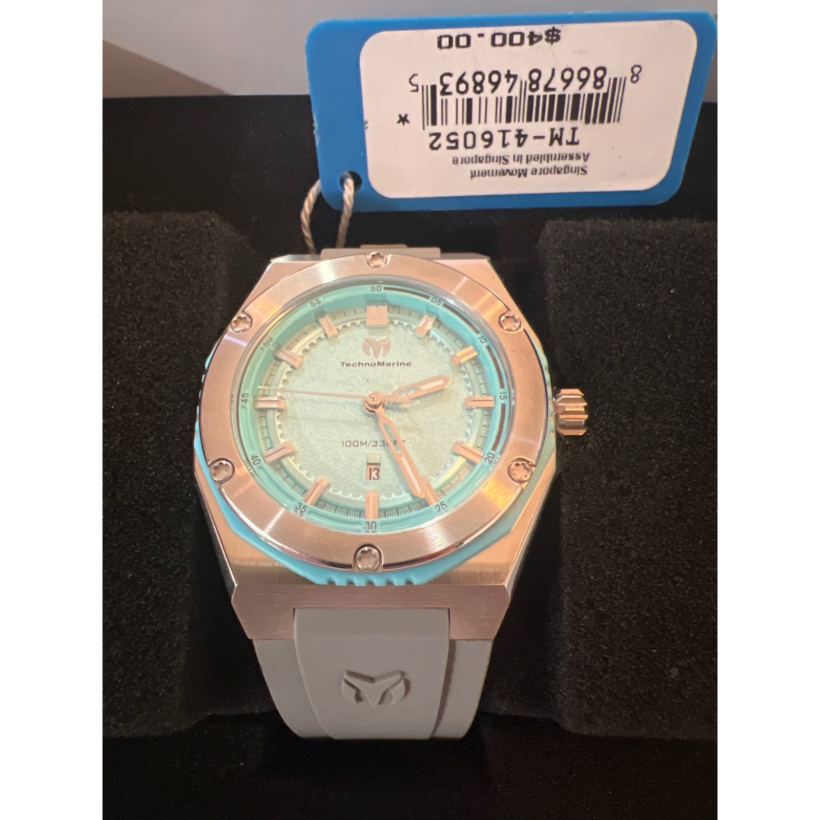Technomarine Manta Ray Teal Dial Rose Silver Stainless Steel Watch Tm-416052